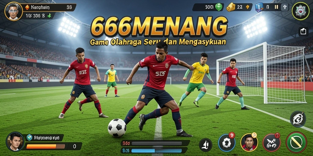 Tangkapan layar gameplay dari 666MENANG menunjukkan aksi olahraga yang mendebarkan.