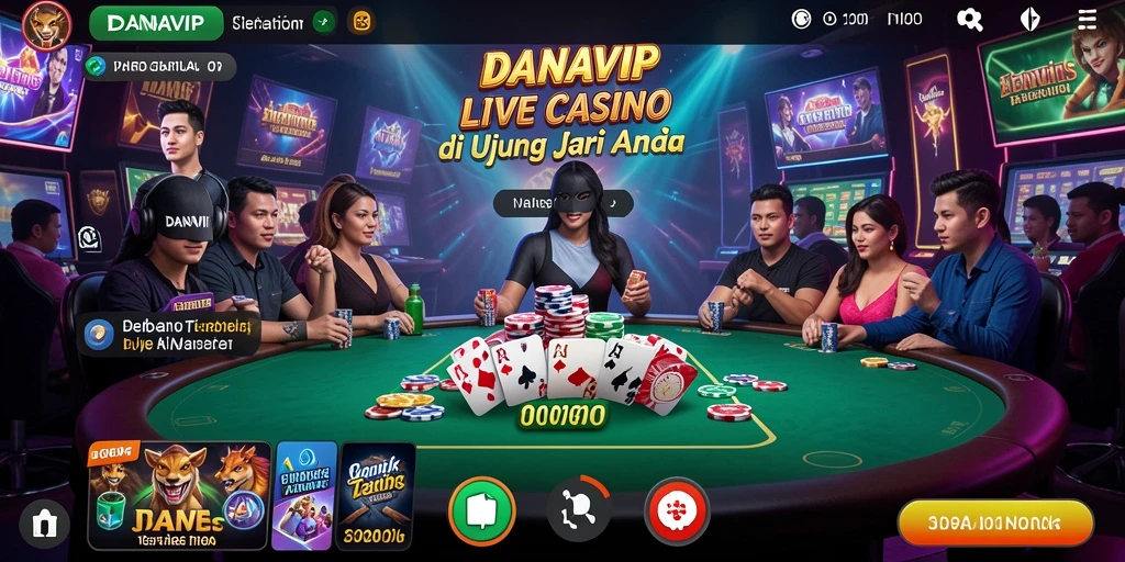 Skrinsut gameplay Live Casino di DANAVIP dengan dealer langsung.