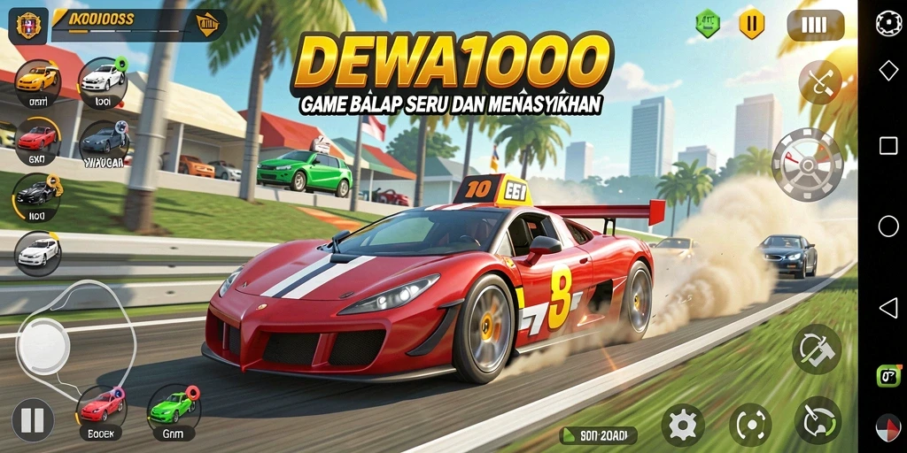 Tampilan gameplay DEWA1000 yang menarik saat balapan.