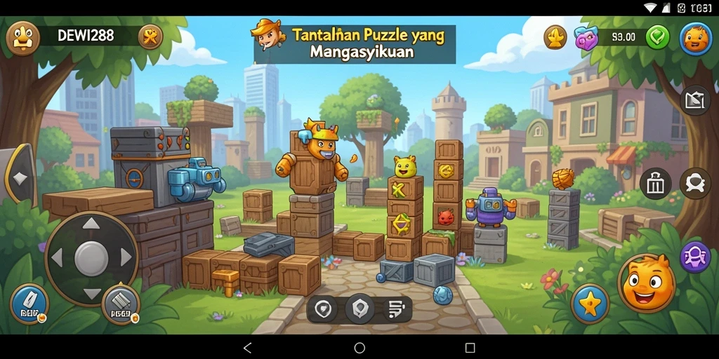 Tampilan gameplay seru di DEWI288 dengan puzzle yang menantang.