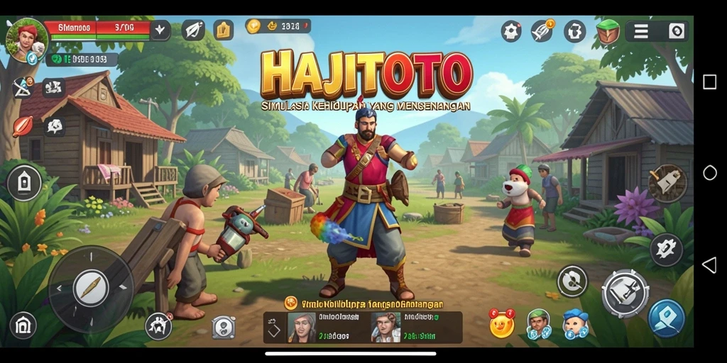 Tampilan gameplay HAJITOTO dengan interaksi karakter yang menyenangkan.