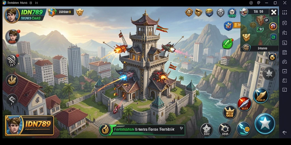 Tampilan gameplay menara pertahanan yang mendebarkan di IDN789.