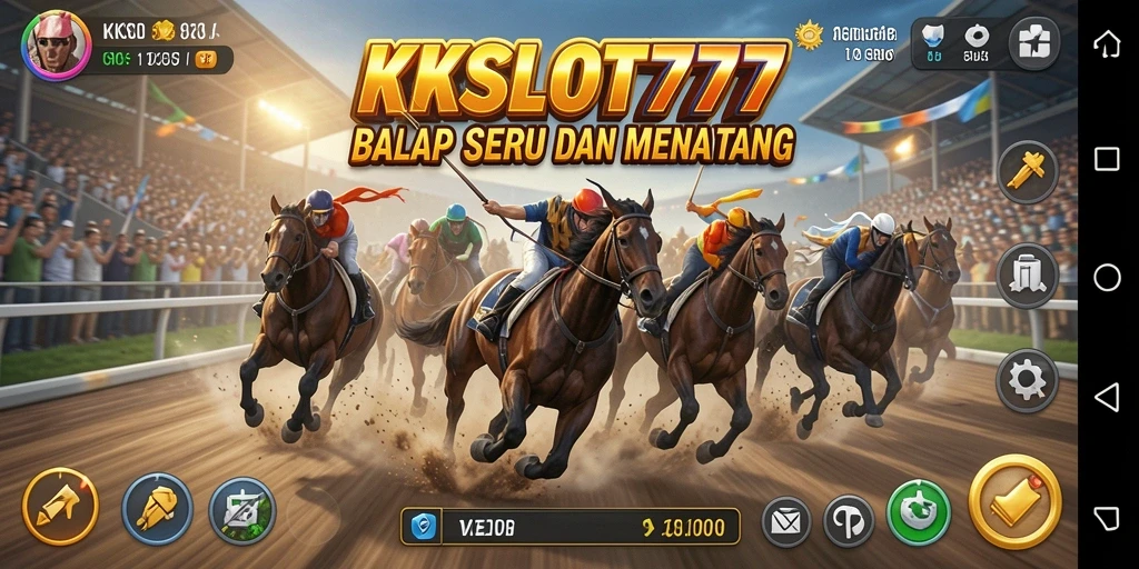 Tangkapan layar gameplay KKSLOT777 dengan aksi balap yang mendebarkan.
