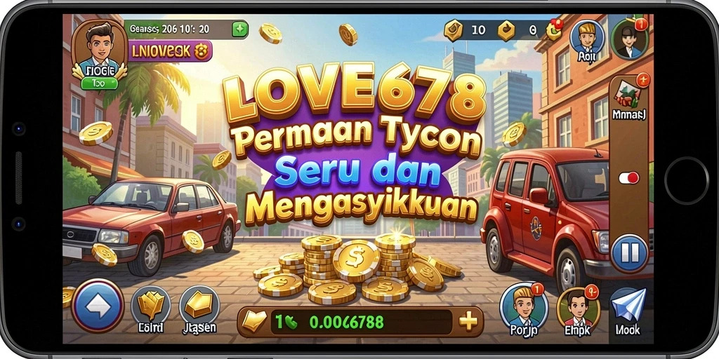 Screenshot gameplay LOVE678 yang menunjukkan keseruan manajemen Tycoon.