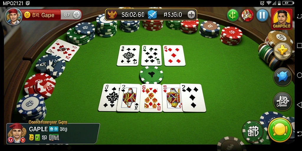 Tampilan gameplay seru dalam permainan Gaple MPO2121.