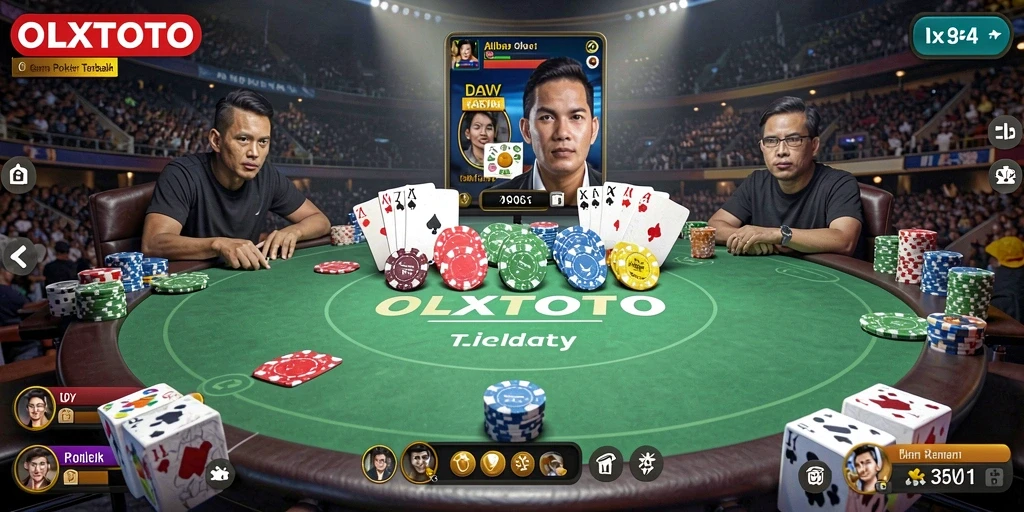 Screenshot gameplay OLXTOTO menampilkan aksi Poker yang mendebarkan.