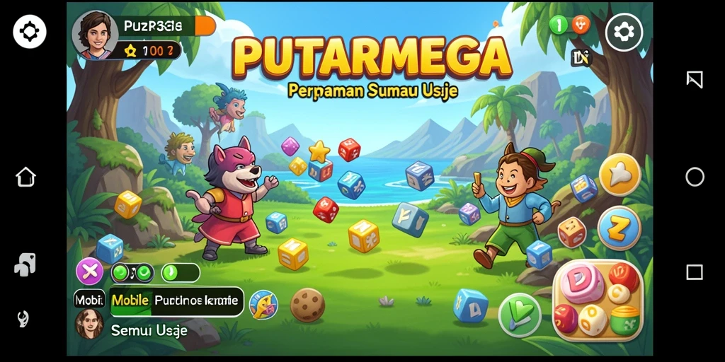Screenshot utama gameplay PUTARMEGA menampilkan berbagai tantangan Puzzle.