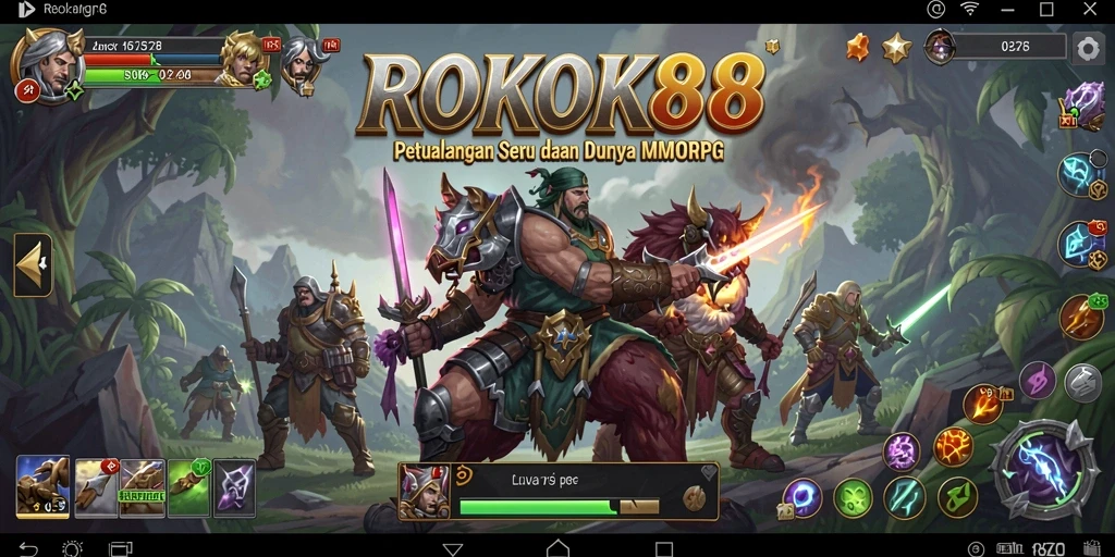 Tampilan menarik dari gameplay intens dalam ROKOK88.