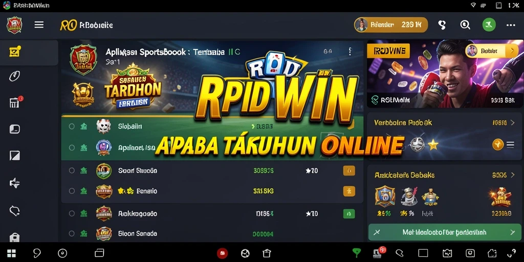 Tampilan utama RPIDWIN dengan berbagai opsi taruhan olahraga.