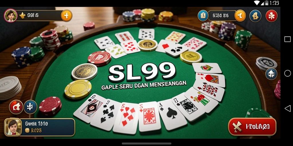 Screenshot dari gameplay Gaple yang seru dan interaktif di SL999.
