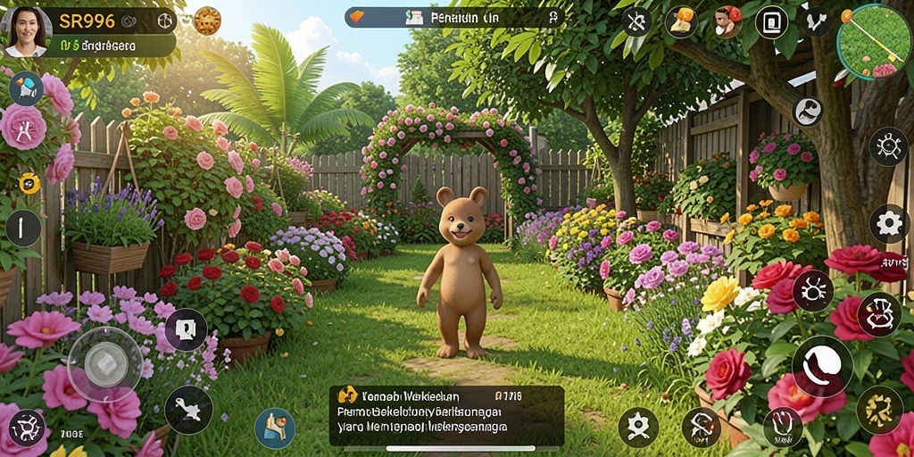 Tampilan gameplay yang menarik saat berkebun di SR996.